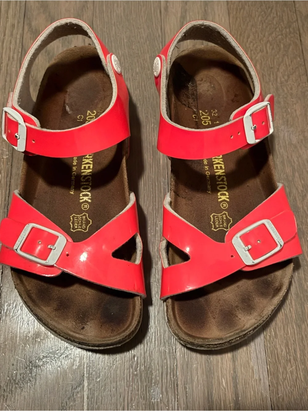 Neon Pink leather Birkenstocks - SZ 1 - EU 32